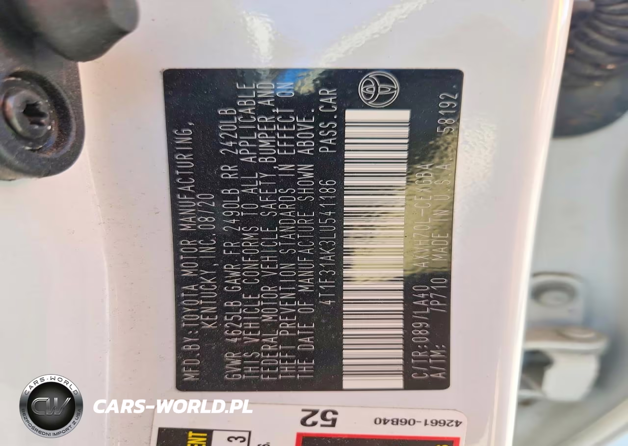 2020 Toyota Camry Xle VIN:4T1F31AK3LU541186 - 13