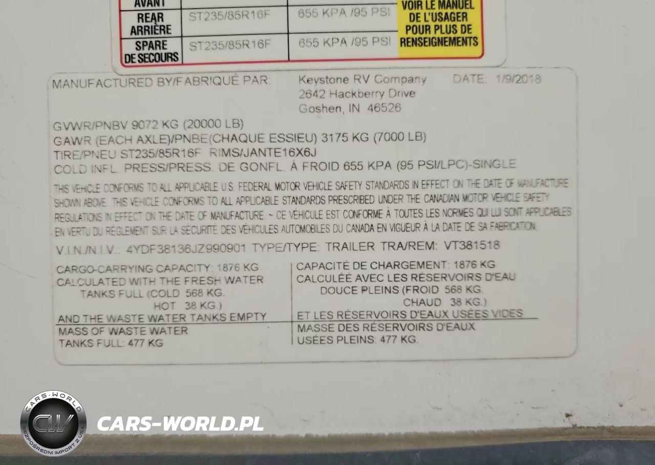 2018 Keystone Keystone VIN:4YDF38136JZ990901 - 10
