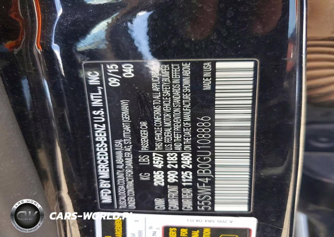 2016 Mercedes-Benz C 300 VIN:55SWF4JB0GU108886 - 12