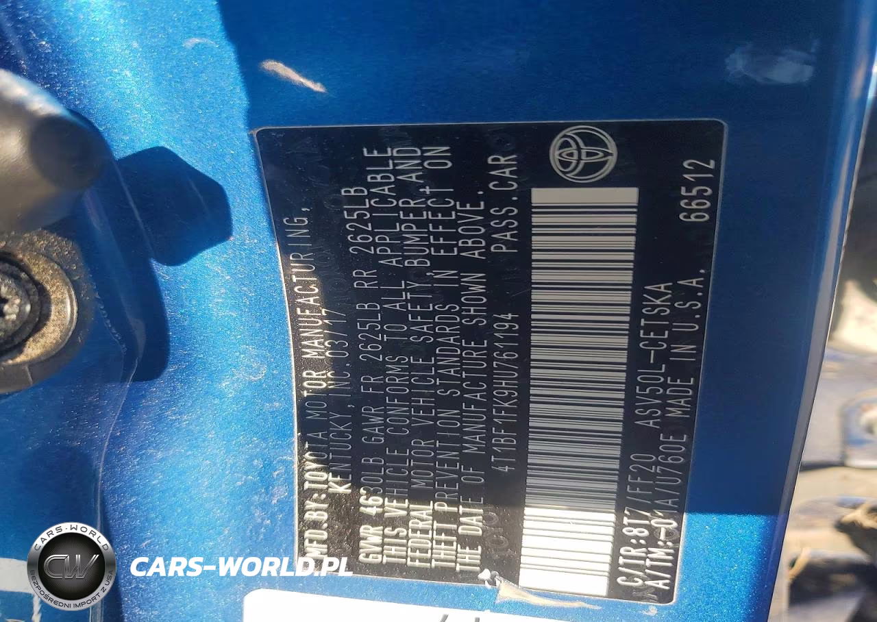 2017 Toyota Camry Se VIN:4T1BF1FK9HU761194 - 12