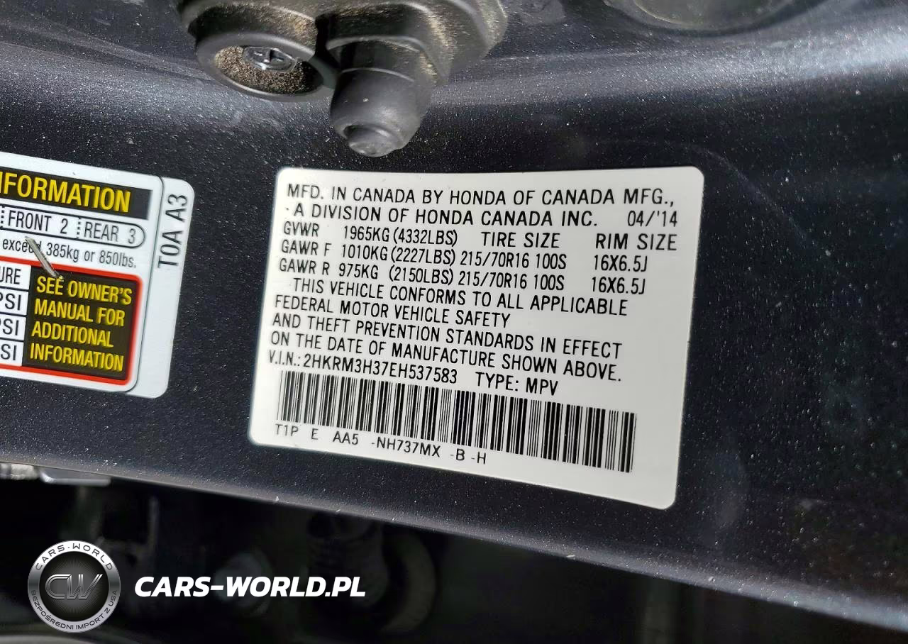 2014 Honda Cr-V Lx VIN:2HKRM3H37EH537583 - 13