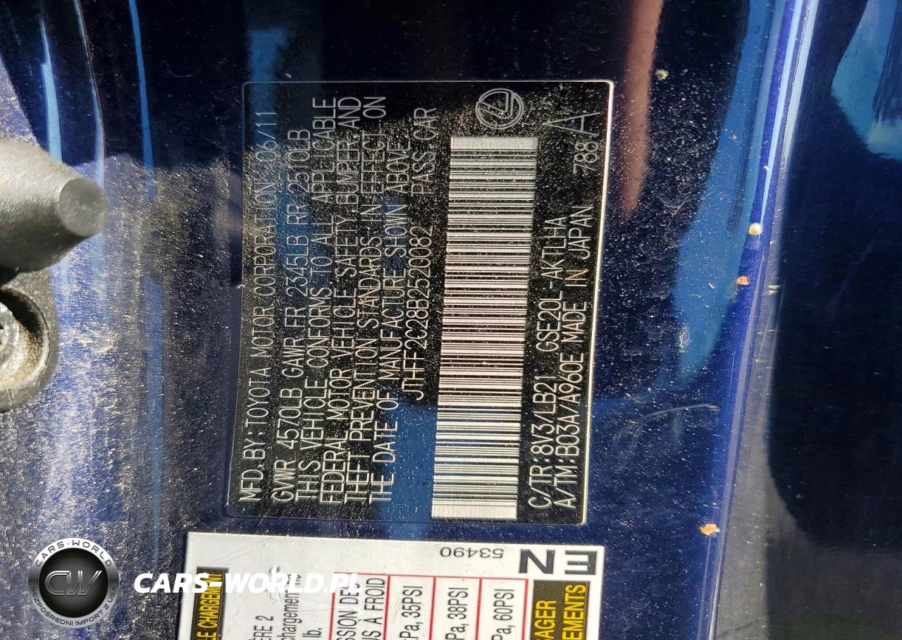 2011 Lexus Is 250 VIN:JTHFF2C28B2520082 - 12