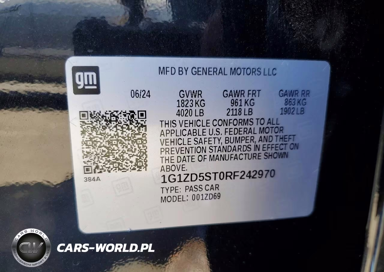 2024 Chevrolet Malibu Lt VIN:1G1ZD5ST0RF242970 - 12