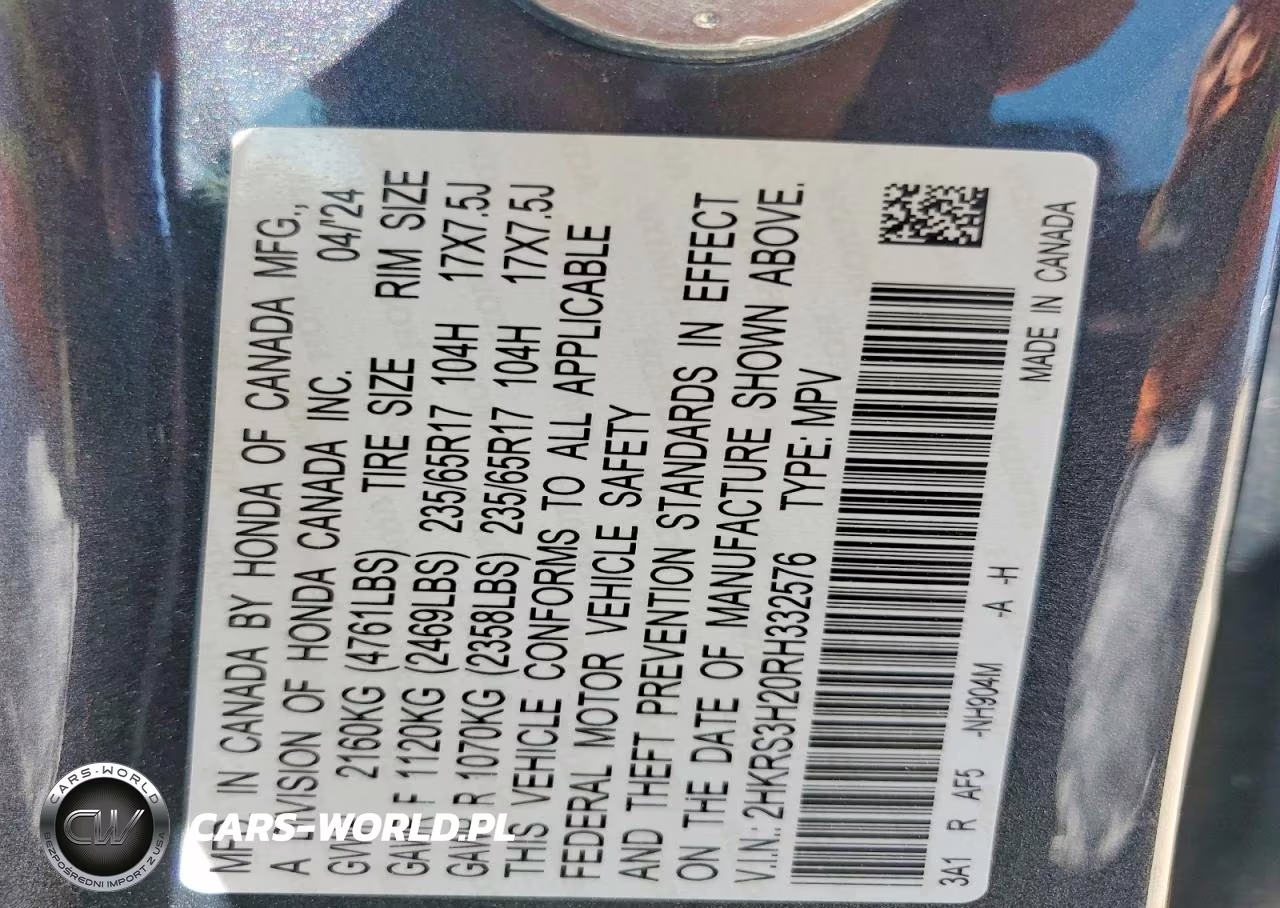 2024 Honda Cr-V Lx VIN:2HKRS3H20RH332576 - 12