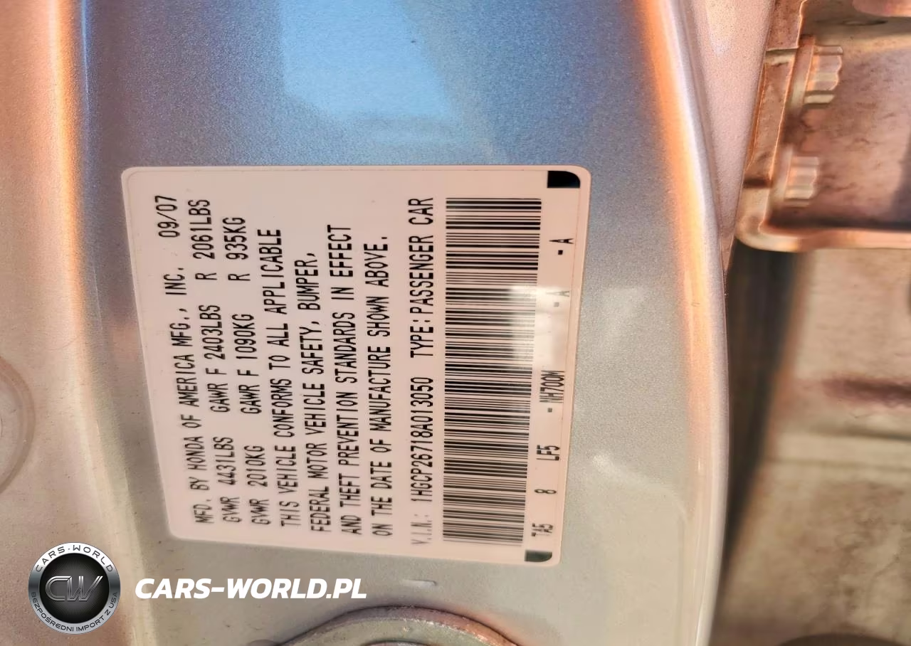 2008 Honda Accord Ex VIN:1HGCP26718A013050 - 12