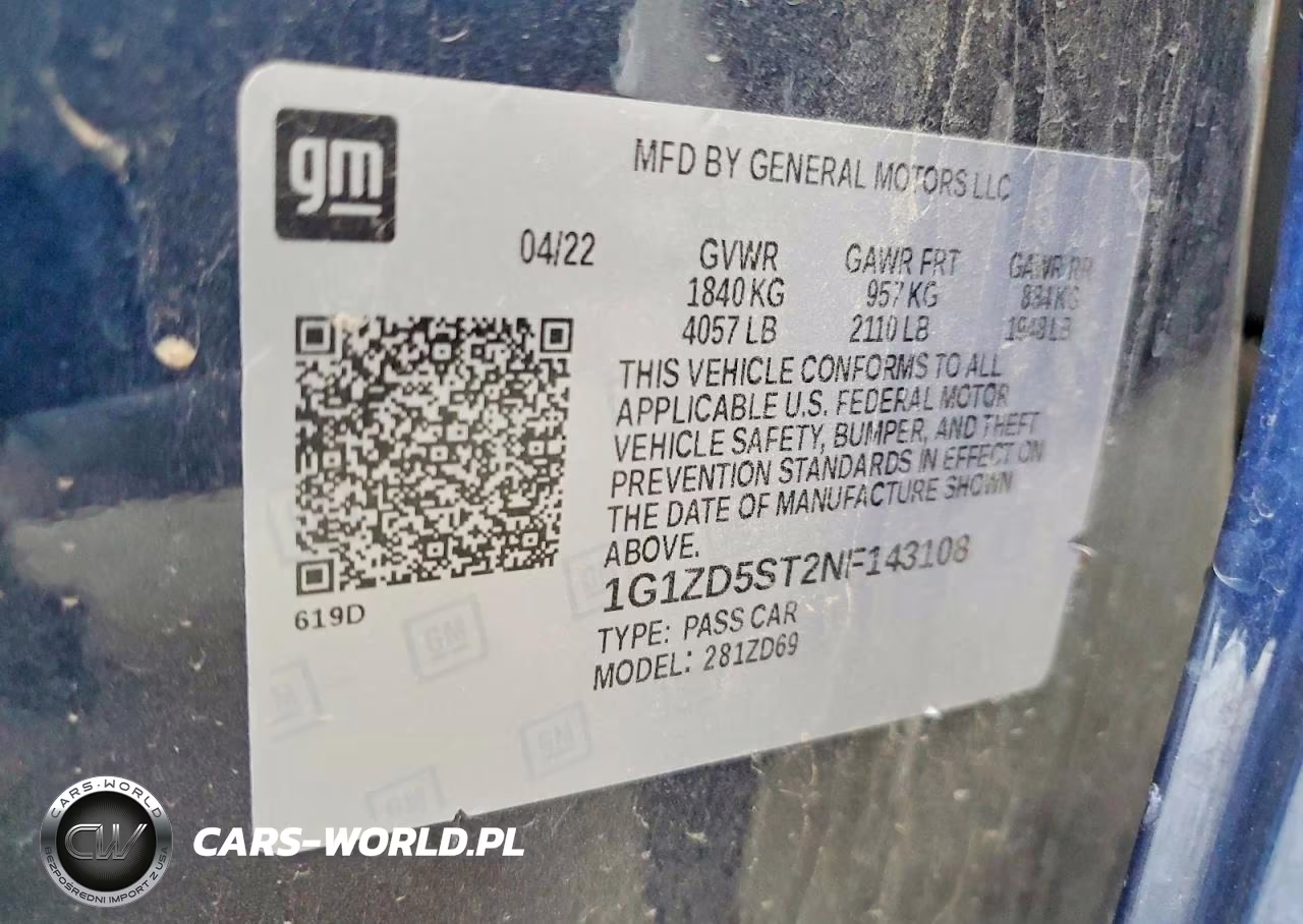 2022 Chevrolet Malibu Lt VIN:1G1ZD5ST2NF143108 - 12