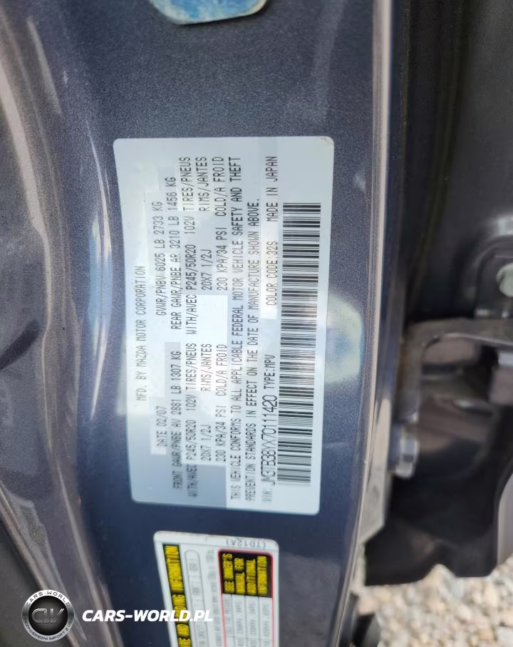 2007 Mazda Cx-9 VIN:JM3TB38YX70111420 - 13