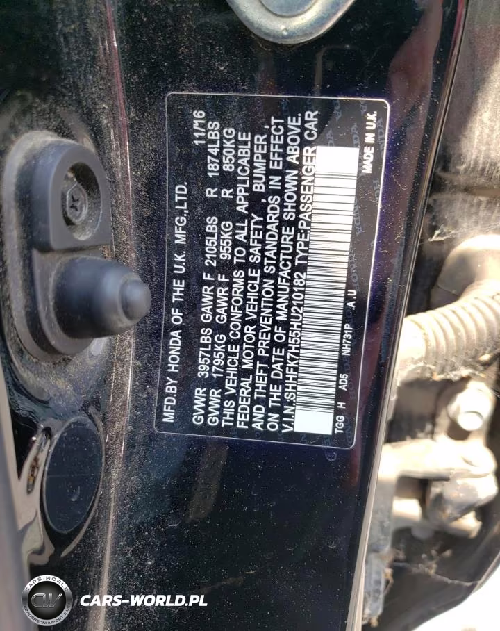 2017 Honda Civic Ex VIN:SHHFK7H55HU210182 - 12