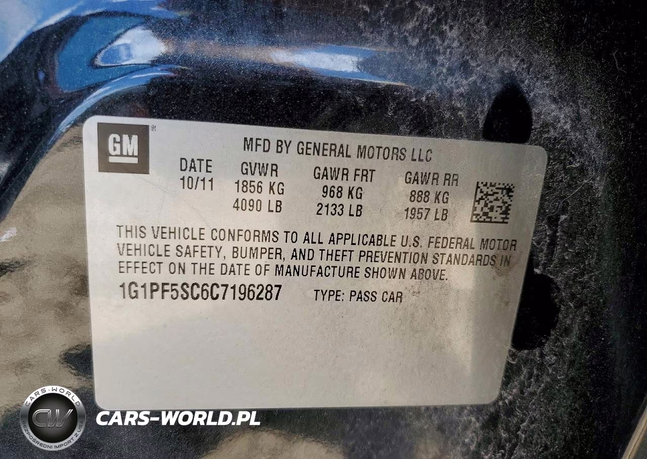 2012 Chevrolet Cruze Lt VIN:1G1PF5SC6C7196287 - 12
