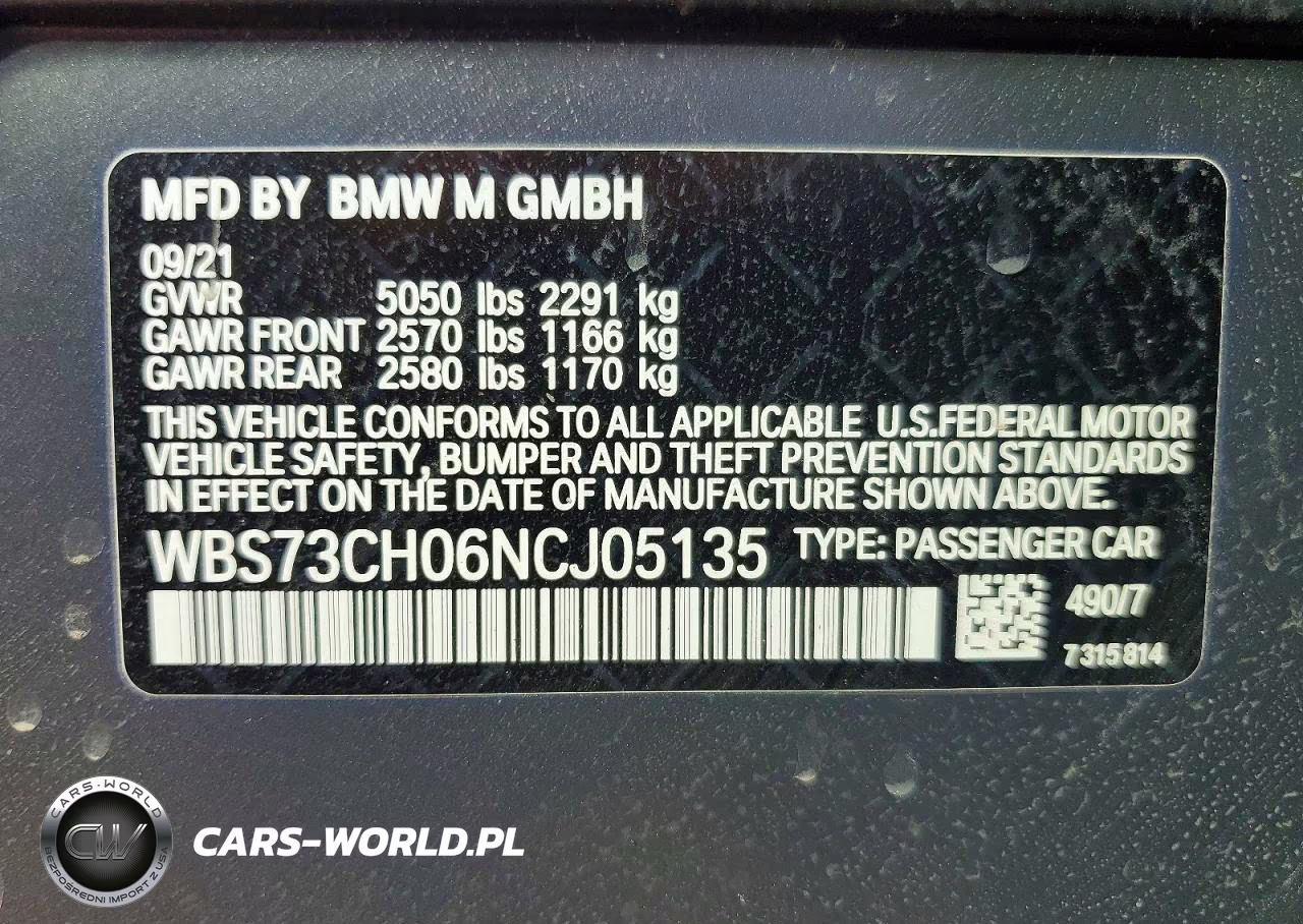 2022 BMW M5 Cs VIN:WBS73CH06NCJ05135 - 13