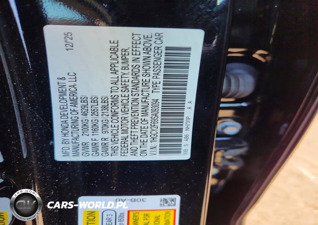 2025 Honda Accord Hybrid Exl VIN:1HGCY2F69SA093094 - 12