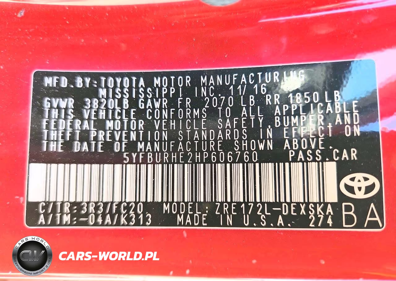 2017 Toyota Corolla Se VIN:5YFBURHE2HP606760 - 13