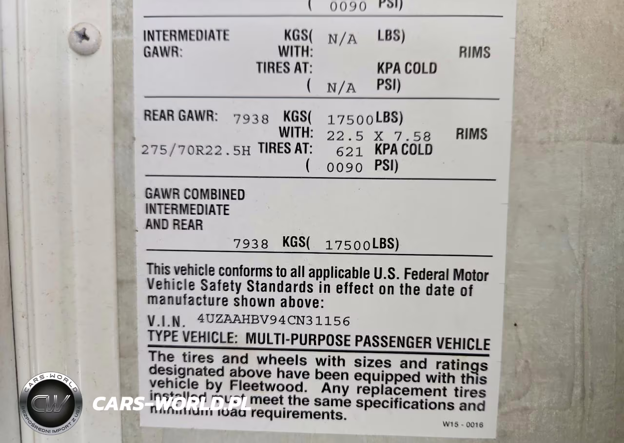 2005 Fleetwood Bounder Rv VIN:4UZAAHBV94CN31156 - 10