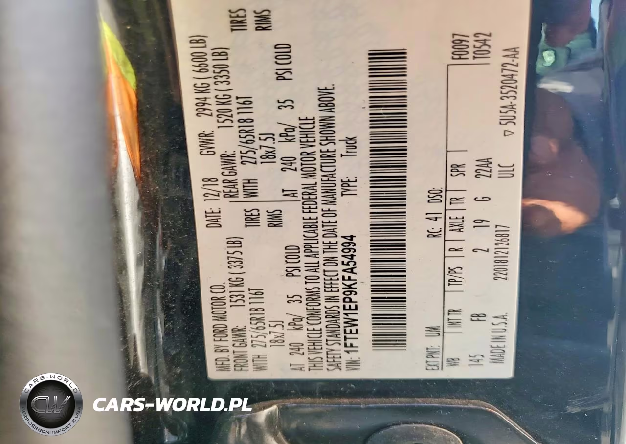2019 Ford F150 Supercrew VIN:1FTEW1EP9KFA54994 - 12