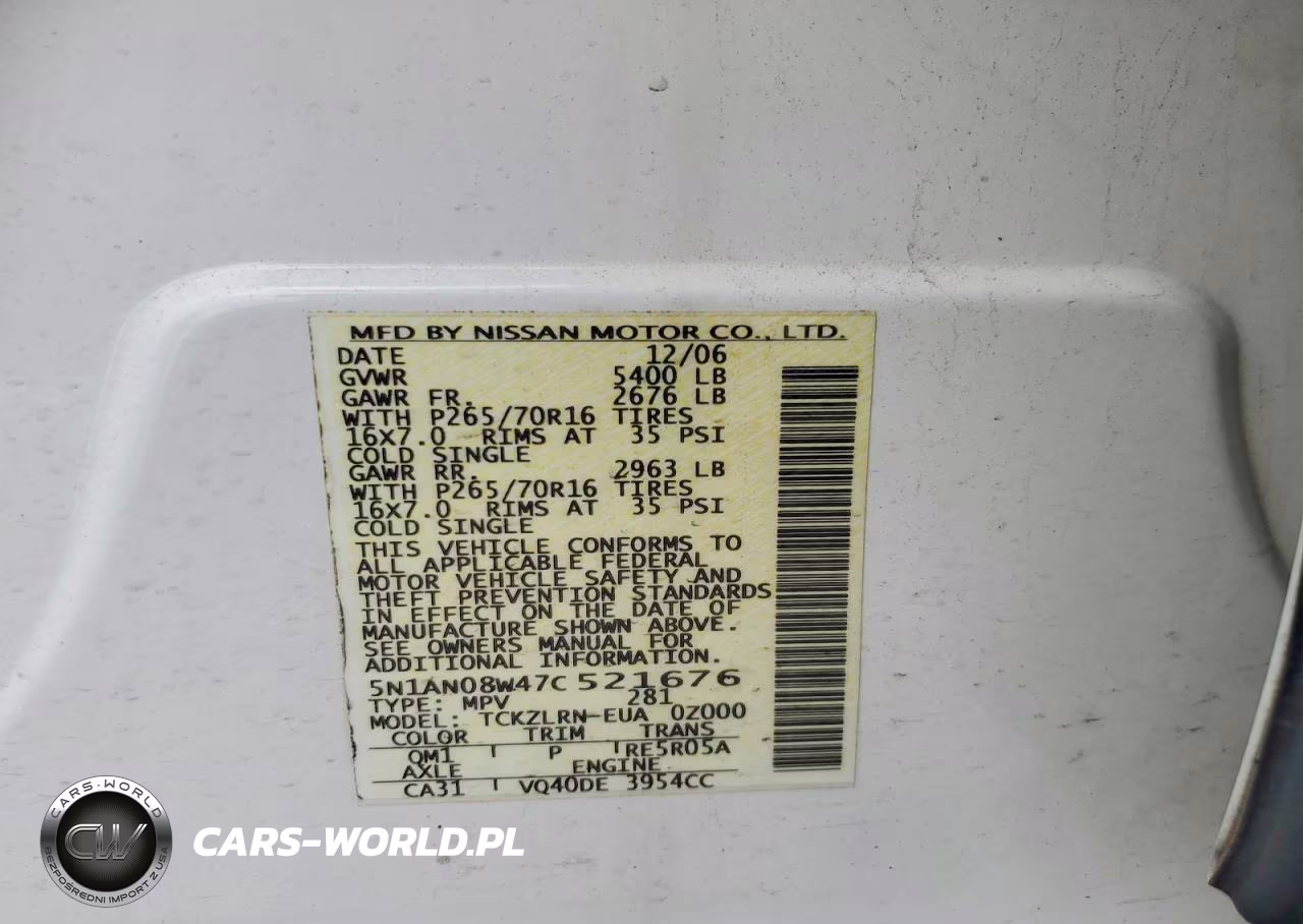 2007 Nissan Xterra X VIN:5N1AN08W47C521676 - 13