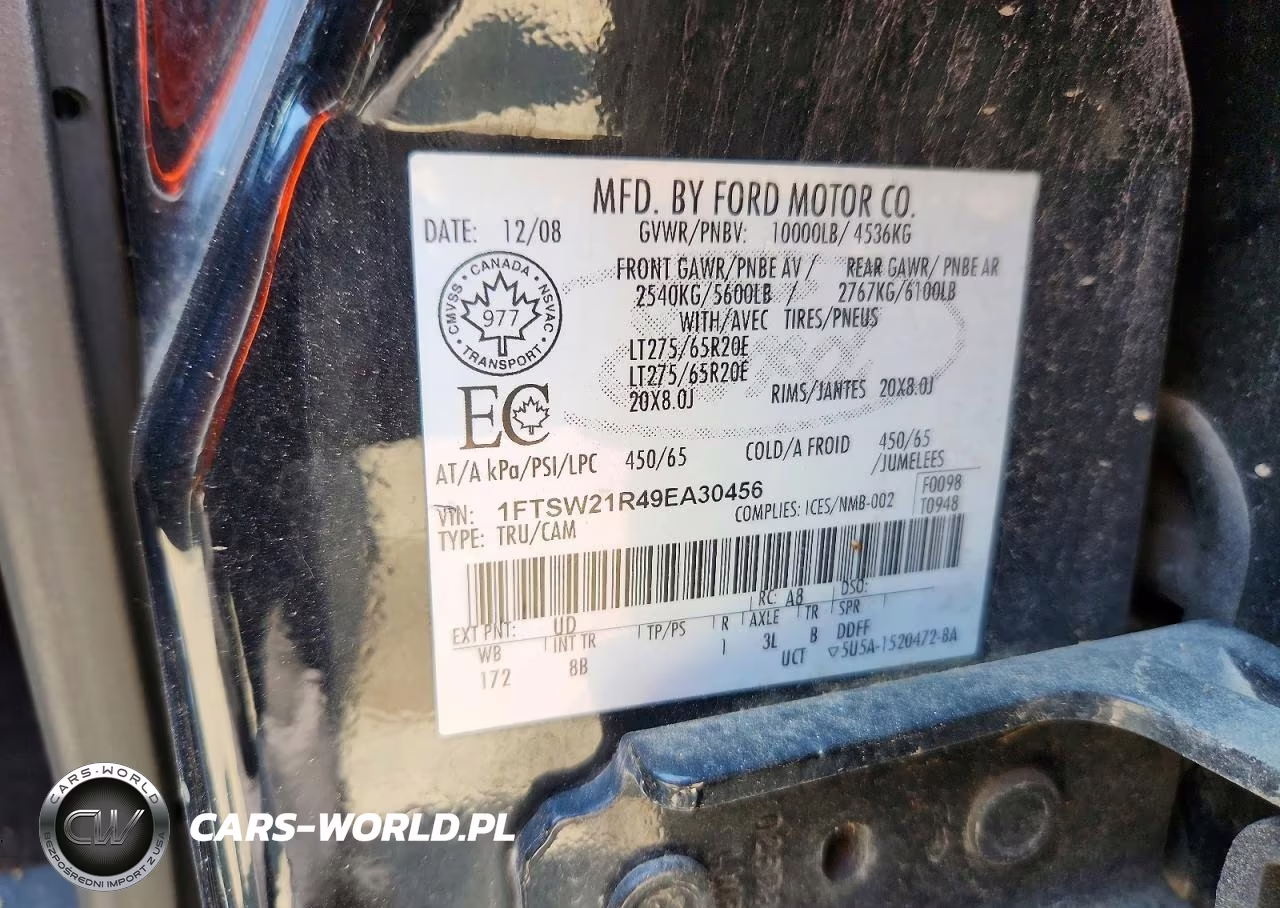 2009 Ford F250 Super Duty VIN:1FTSW21R49EA30456 - 12