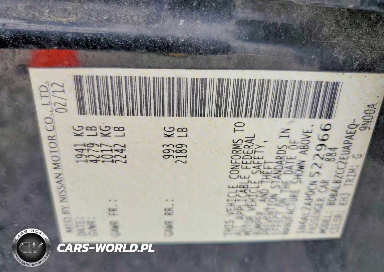 2012 Nissan Altima 2.5 VIN:1N4AL2AP0CN522966 - 13