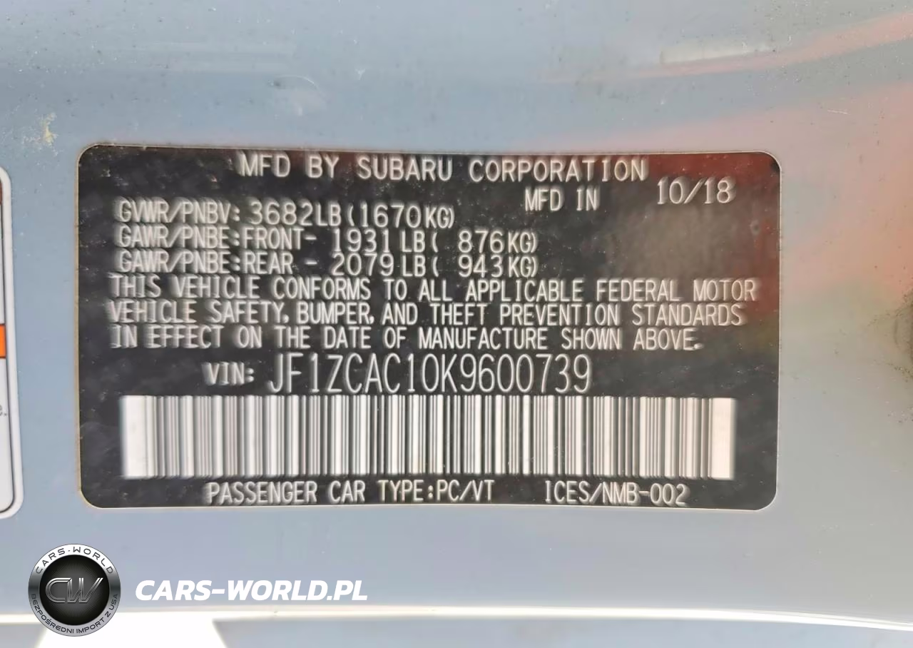 2019 Subaru Brz Limited VIN:JF1ZCAC10K9600739 - 12