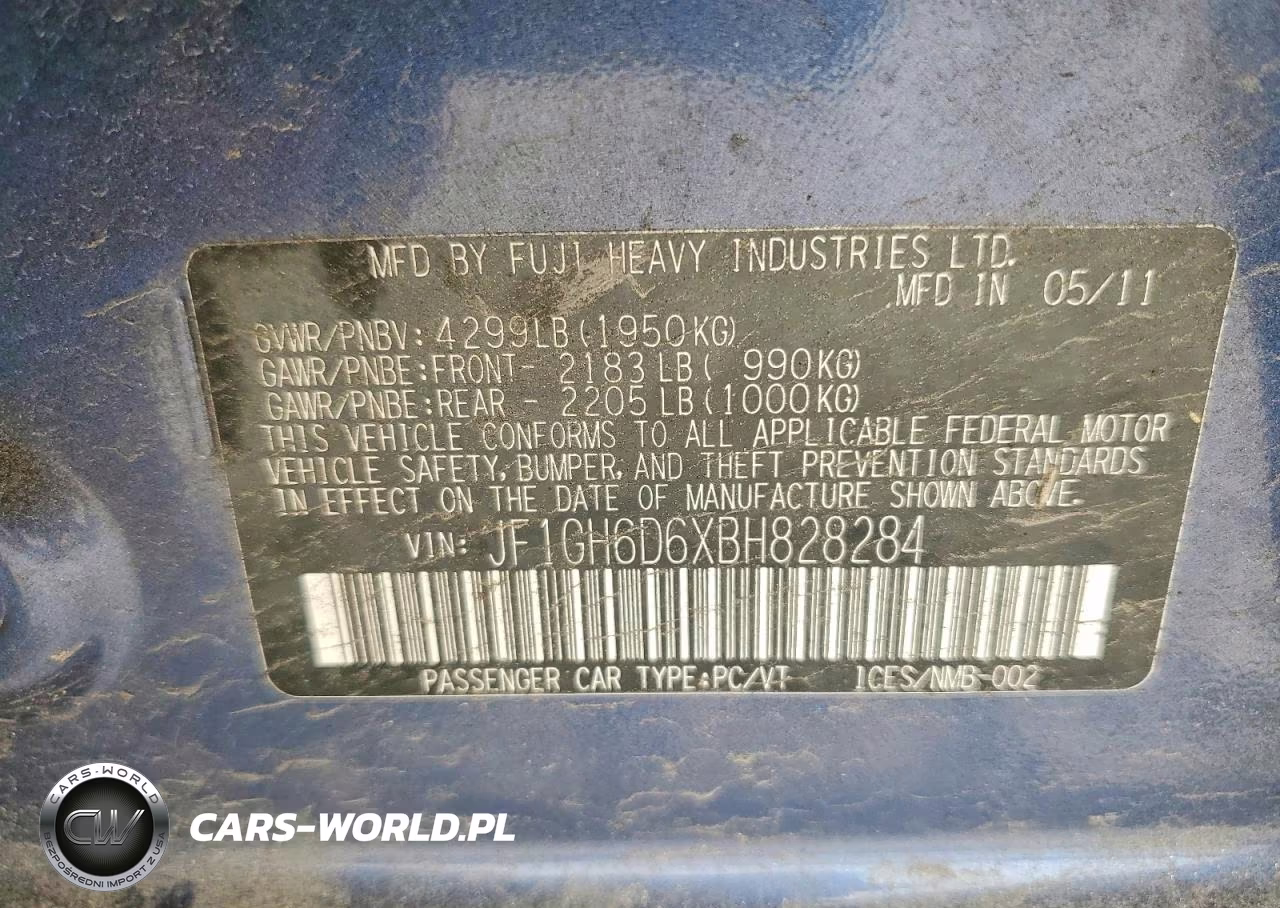 2011 Subaru Impreza Outback Sport VIN:JF1GH6D6XBH828284 - 13