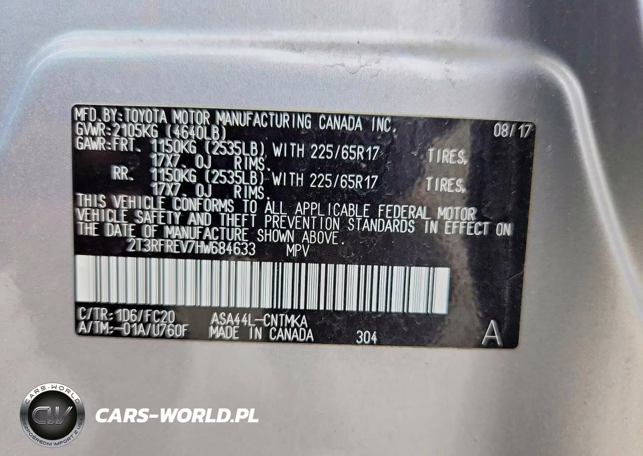 2017 Toyota Rav4 Xle VIN:2T3RFREV7HW684633 - 13