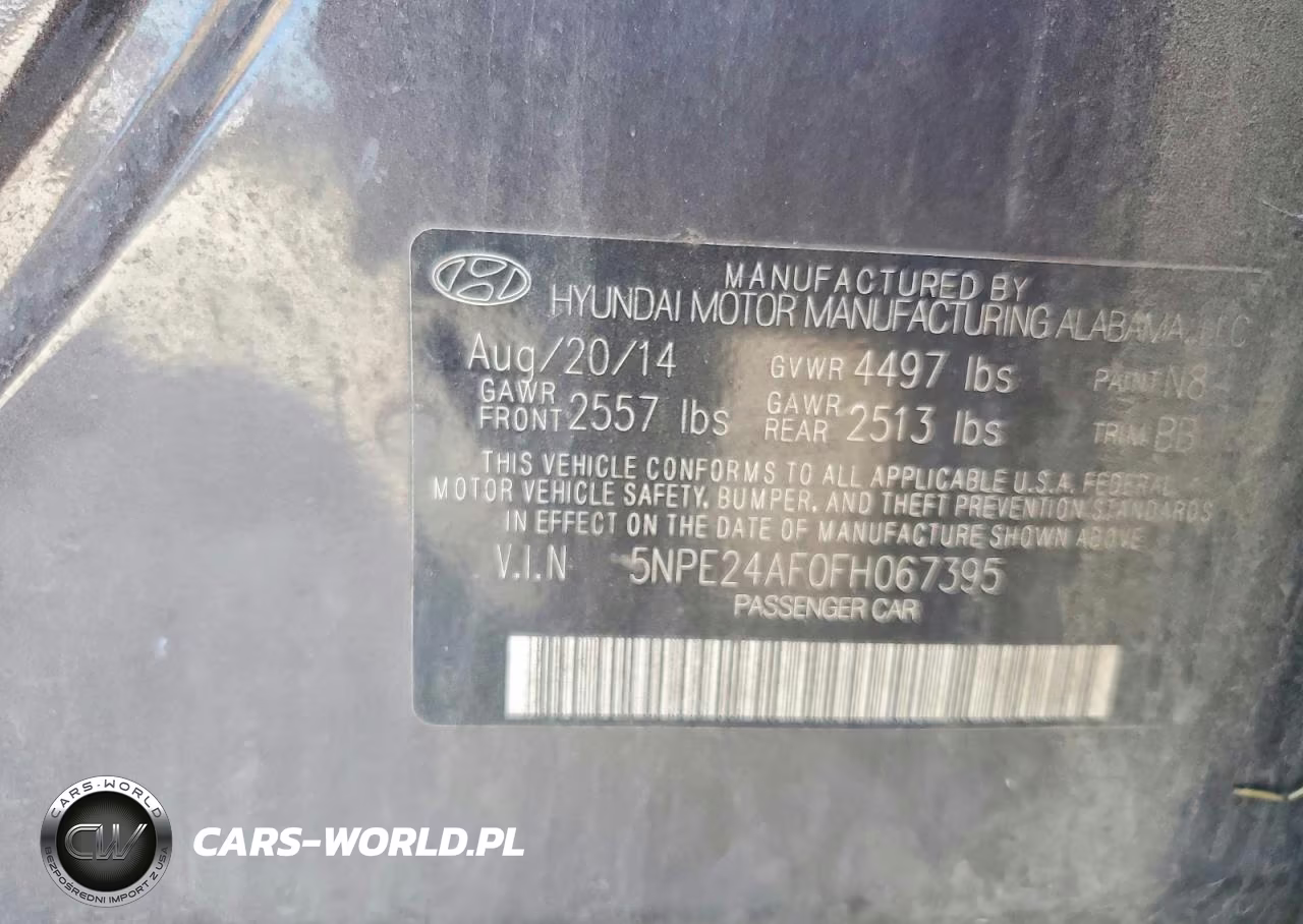 2015 Hyundai Sonata Se VIN:5NPE24AF0FH067395 - 12