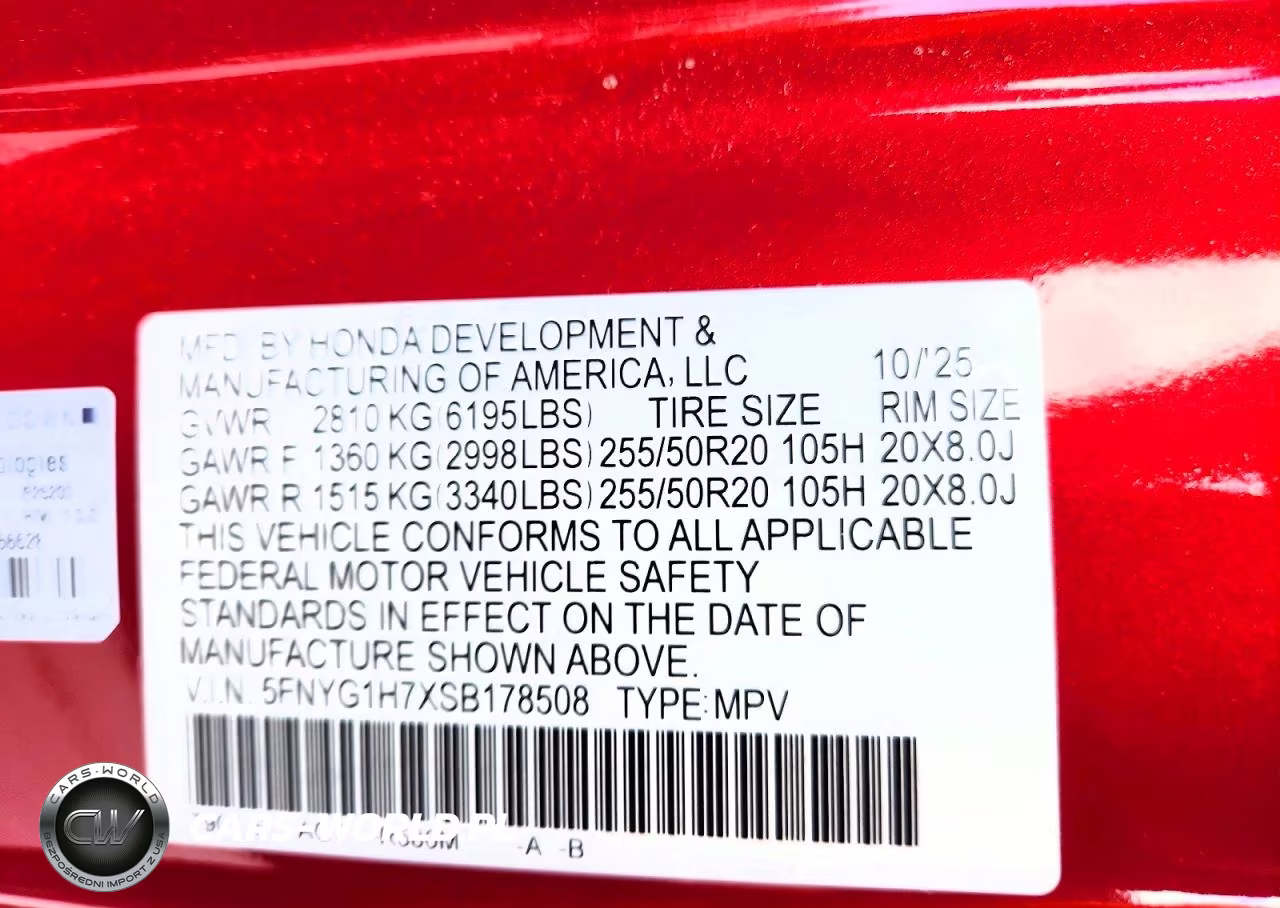 2025 Honda Pilot Touring VIN:5FNYG1H7XSB178508 - 14