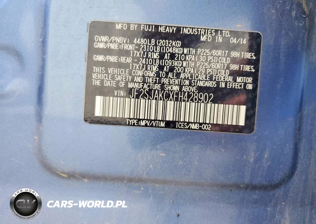 2015 Subaru Forester 2.5I Limited VIN:JF2SJAKCXFH428902 - 12