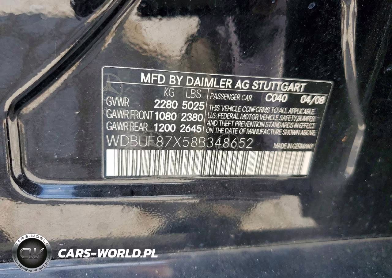 2008 Mercedes-Benz E 350 4Matic VIN:WDBUF87X58B348652 - 12