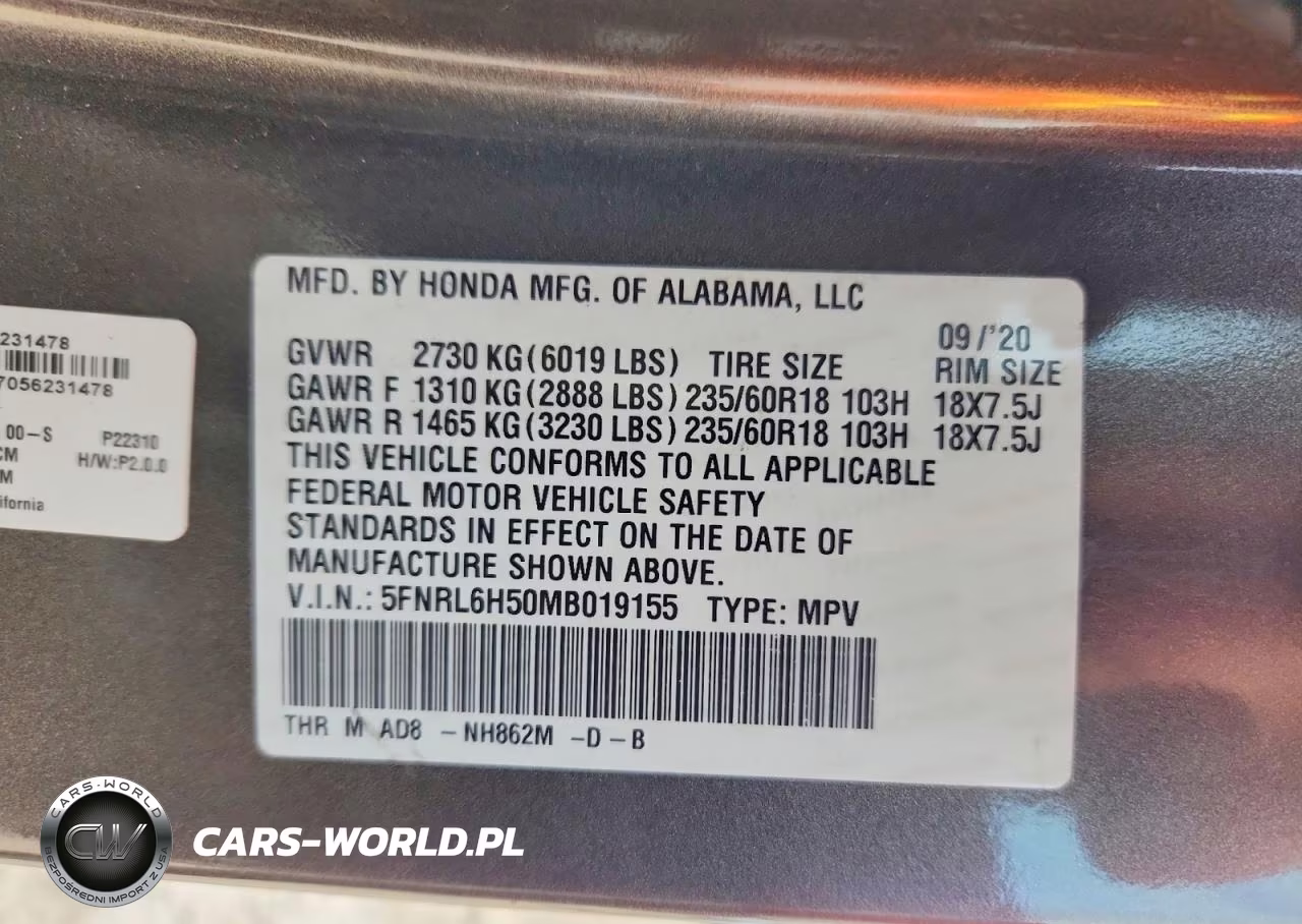 2021 Honda Odyssey Ex VIN:5FNRL6H50MB019155 - 14