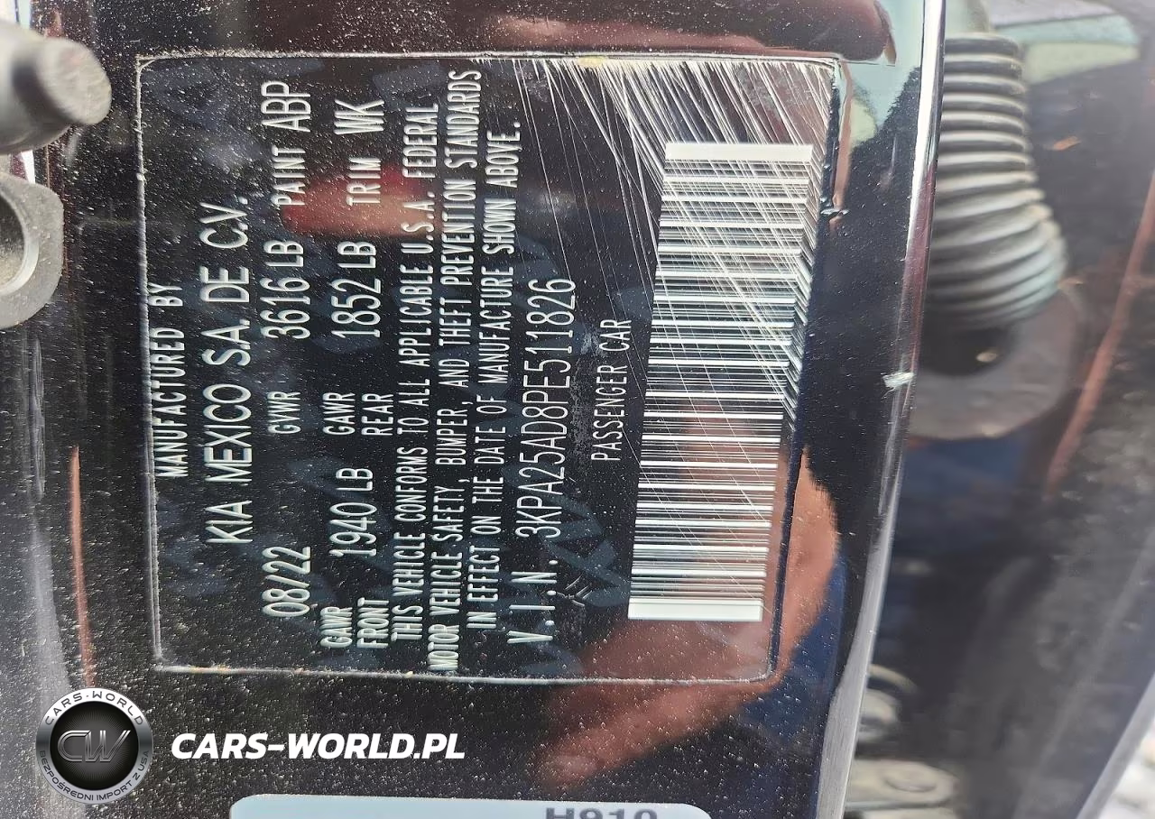 2023 Kia Rio S VIN:3KPA25AD8PE511826 - 12