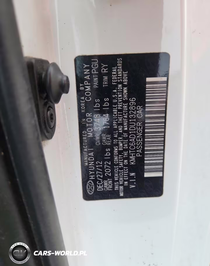 2013 Hyundai Veloster Base VIN:KMHTC6AD1DU132896 - 12