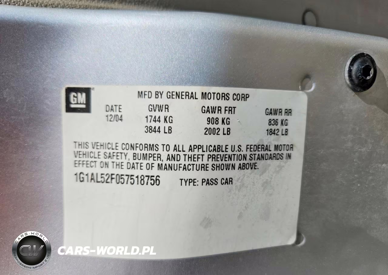 2005 Chevrolet Cobalt Ls VIN:1G1AL52F057518756 - 12