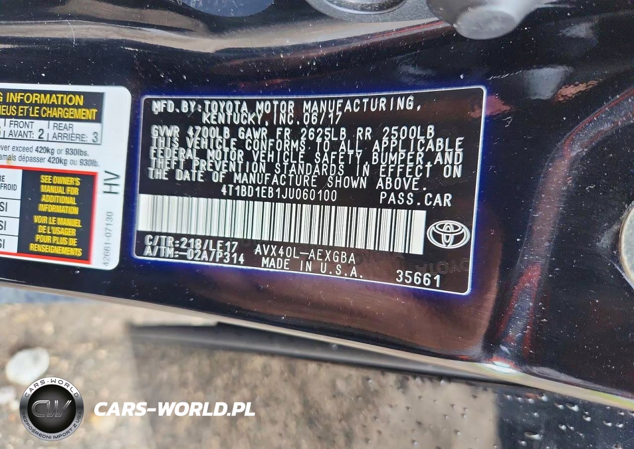 2018 Toyota Avalon Hybrid Xle Premium VIN:4T1BD1EB1JU060100 - 12
