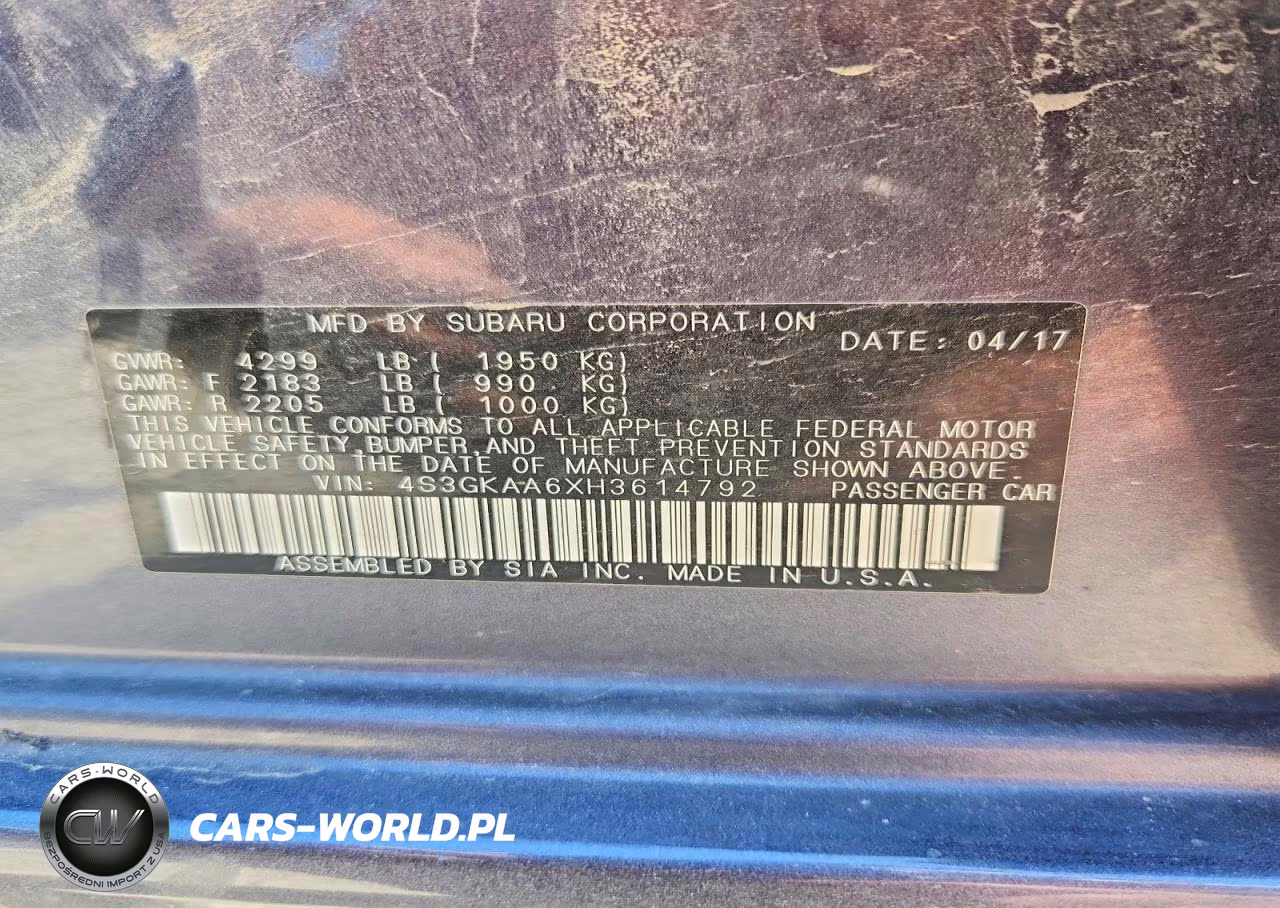 2017 Subaru Impreza VIN:4S3GKAA6XH3614792 - 12
