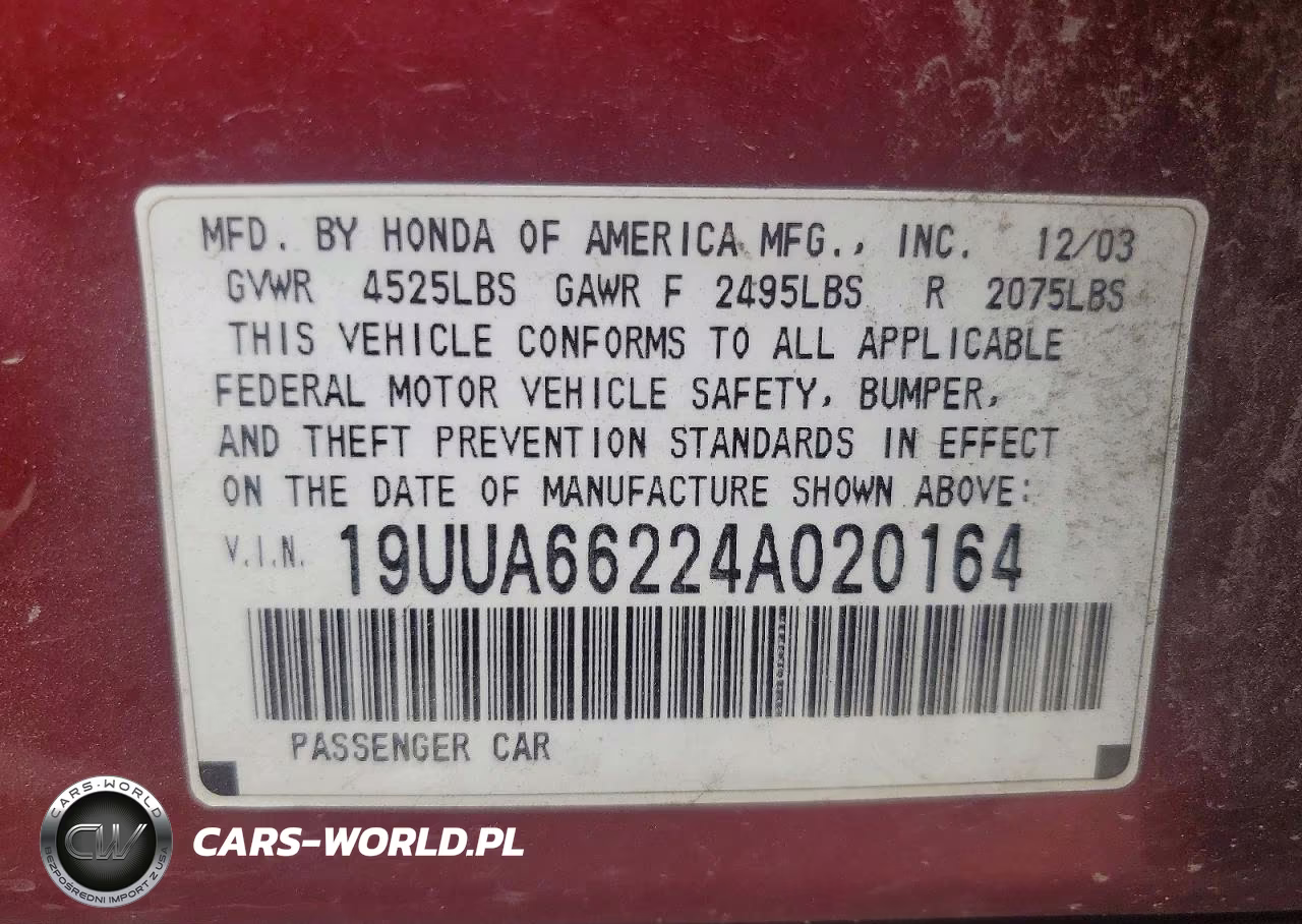 2004 Acura Tl VIN:19UUA66224A020164 - 12