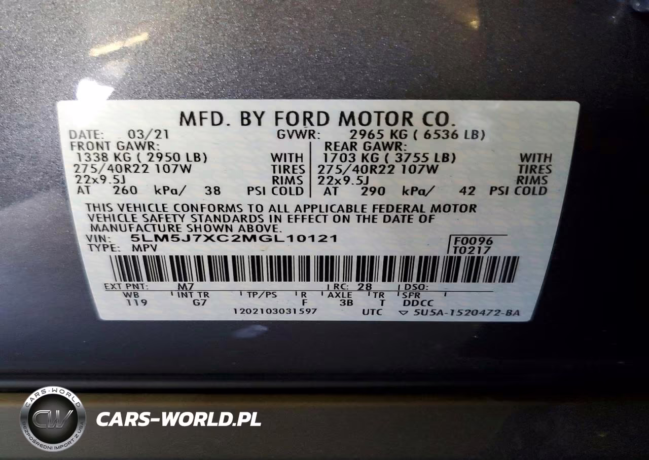 2021 Lincoln Aviator Reserve VIN:5LM5J7XC2MGL10121 - 13