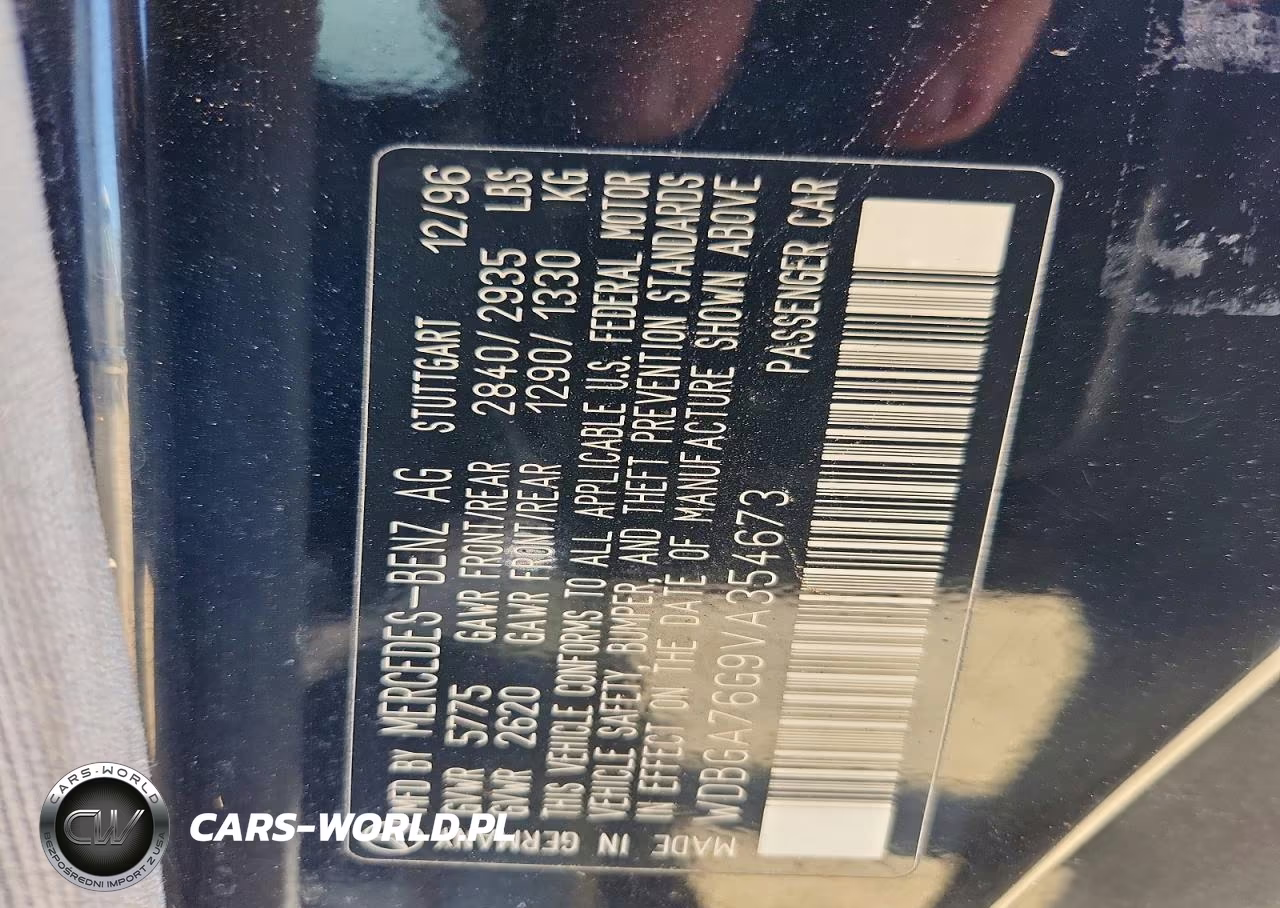 1997 Mercedes-Benz S 600 VIN:WDBGA76G9VA354673 - 12