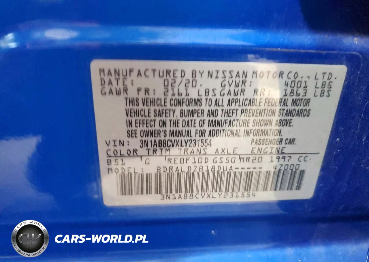 2020 Nissan Sentra Sv VIN:3N1AB8CVXLY231554 - 12