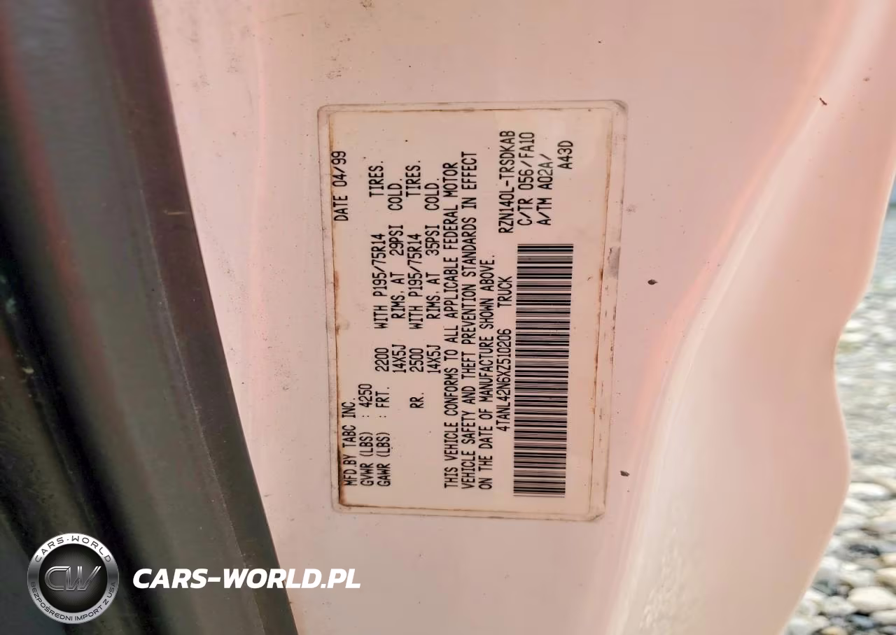 1999 Toyota Tacoma Base VIN:4TANL42N6XZ510206 - 12