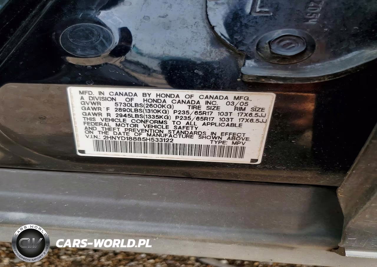 2005 Acura Mdx Touring VIN:2HNYD18885H533122 - 12
