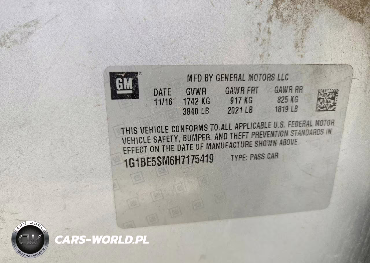 2017 Chevrolet Cruze Lt Auto VIN:1G1BE5SM6H7175419 - 12