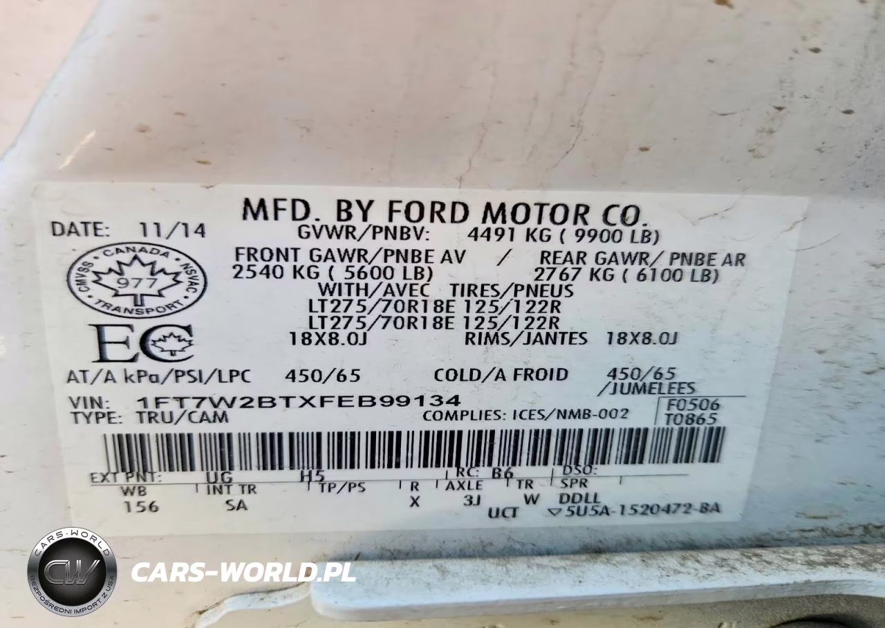 2015 Ford F250 Super Duty VIN:1FT7W2BTXFEB99134 - 12