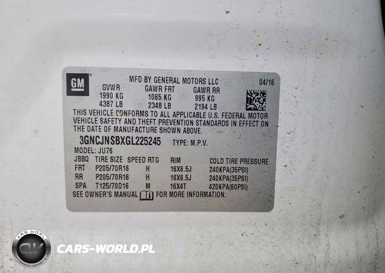 2016 Chevrolet Trax Ls VIN:3GNCJNSBXGL225245 - 13