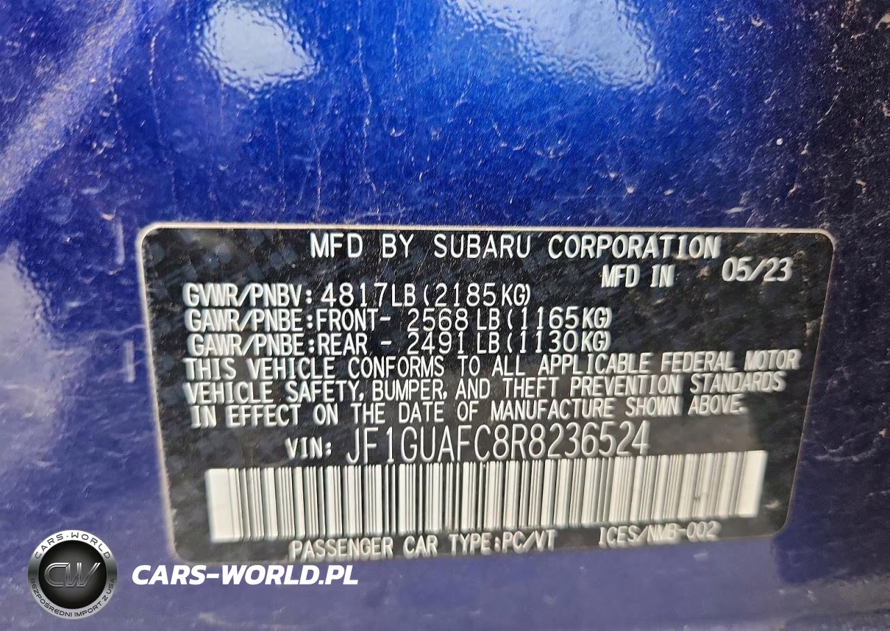 2024 Subaru Impreza Sport VIN:JF1GUAFC8R8236524 - 13