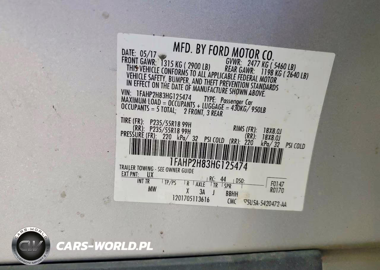 2017 Ford Taurus Sel VIN:1FAHP2H83HG125474 - 12