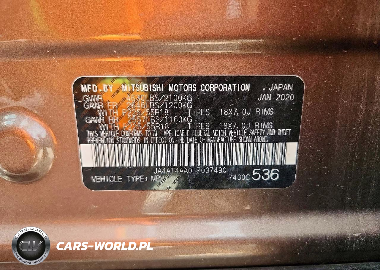 2020 Mitsubishi Eclipse Cross Le VIN:JA4AT4AA0LZ037490 - 12