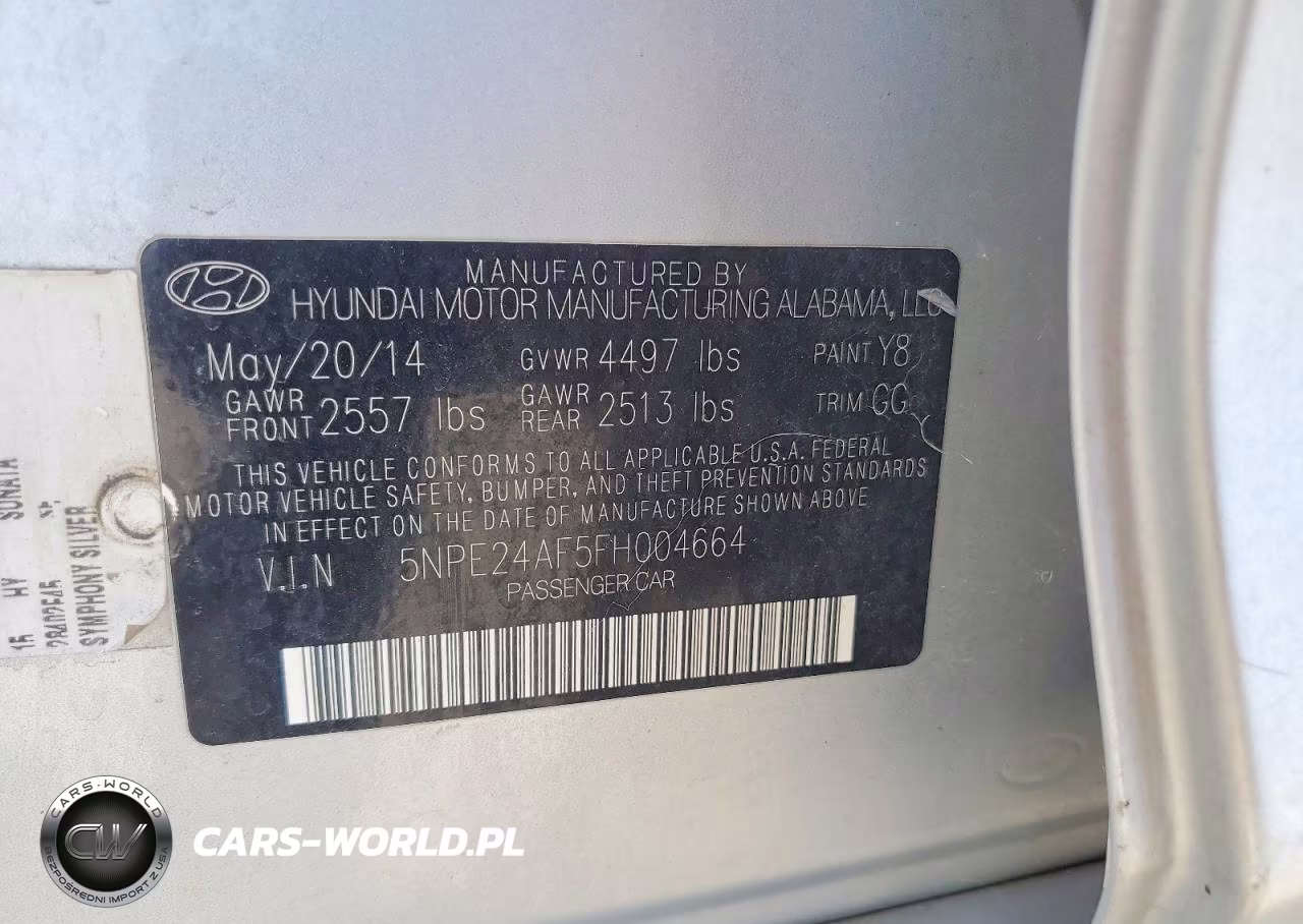 2015 Hyundai Sonata Se VIN:5NPE24AF5FH004664 - 13