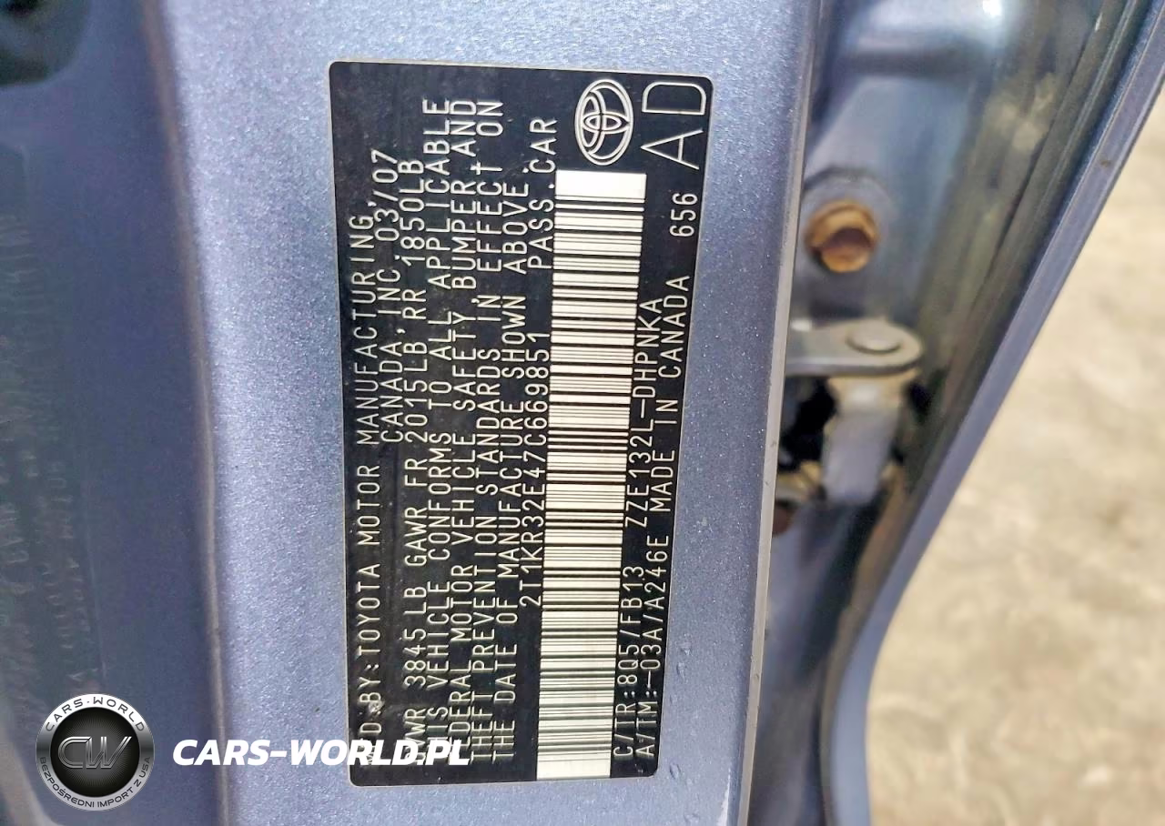 2007 Toyota Corolla Matrix Xr VIN:2T1KR32E47C669851 - 12