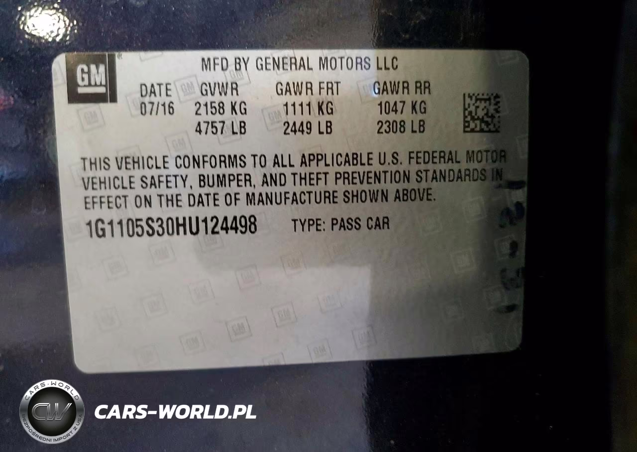2017 Chevrolet Impala Lt VIN:1G1105S30HU124498 - 12