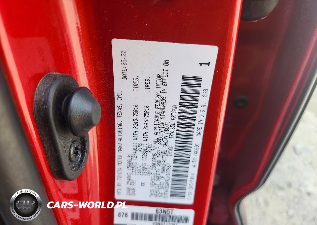 2020 Toyota Tacoma Sr VIN:5TFAX5GN9LX187667 - 12